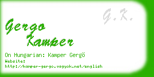 gergo kamper business card