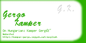 gergo kamper business card